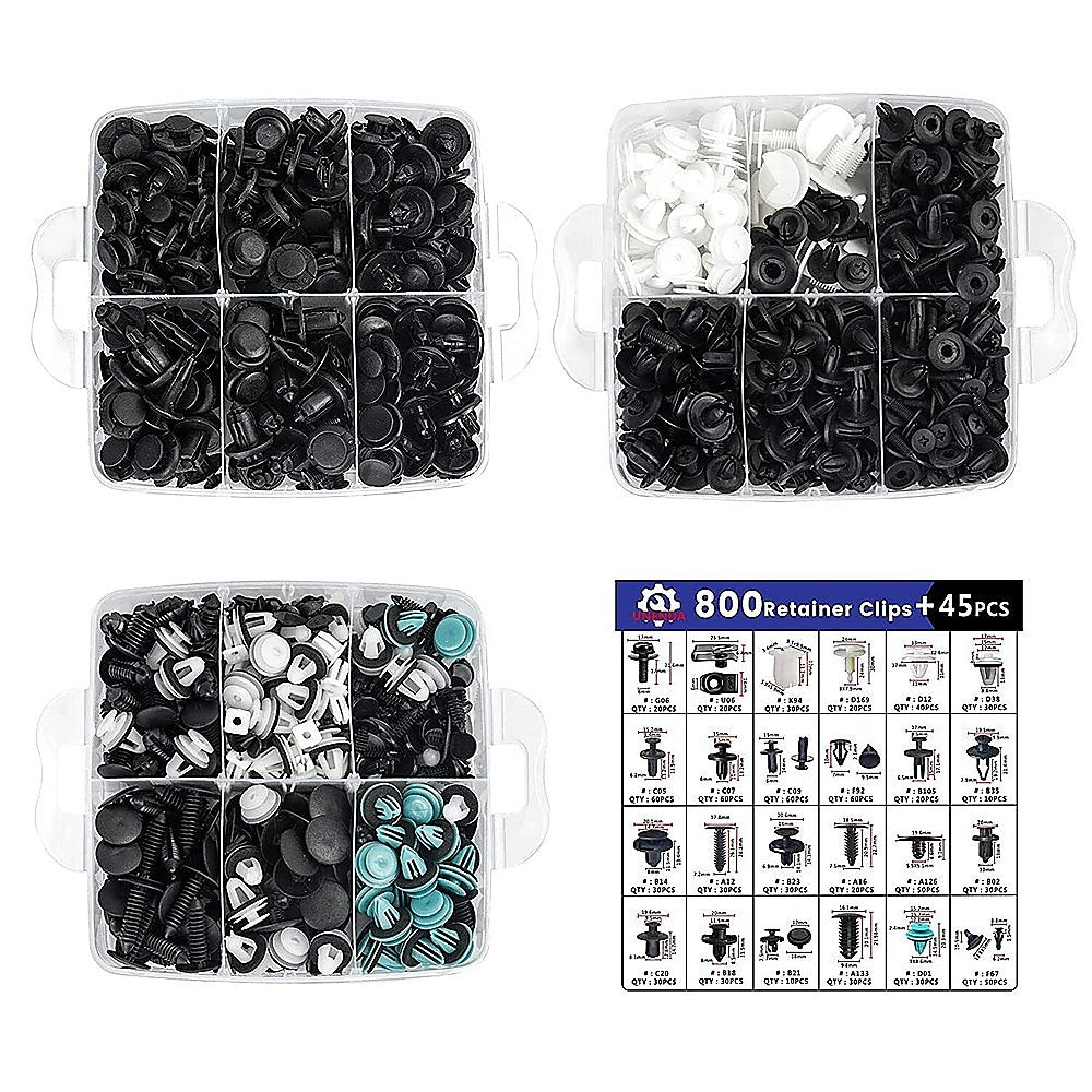 1000PCS Car Retainer Clips Auto Fasteners Push Trim Clips Pin Rivet Bumper Kit V63-850201