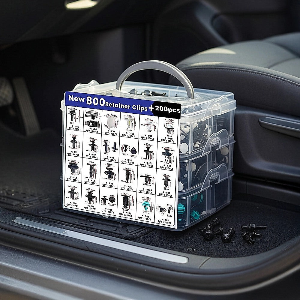 1000PCS Car Retainer Clips Auto Fasteners Push Trim Clips Pin Rivet Bumper Kit V63-850201