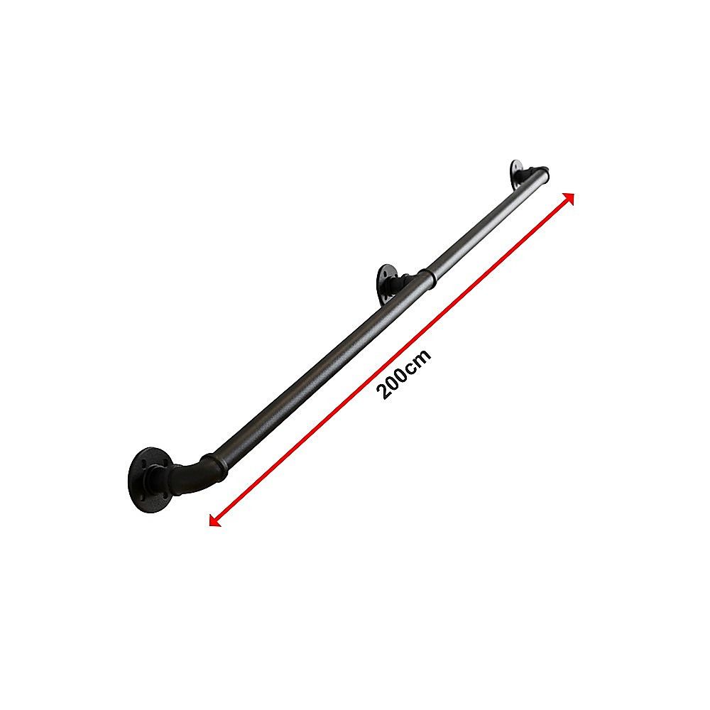 2m Handrail Stair Rail Grab Balustrade Staircase Banister + Installation Kit V63-850221