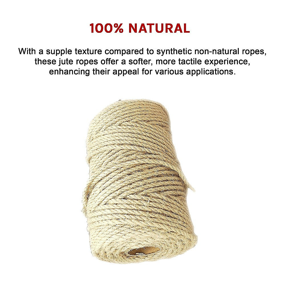 Sisal Rope Natural Jute Hemp Manila Twine Cord 5mm*100m V63-850361