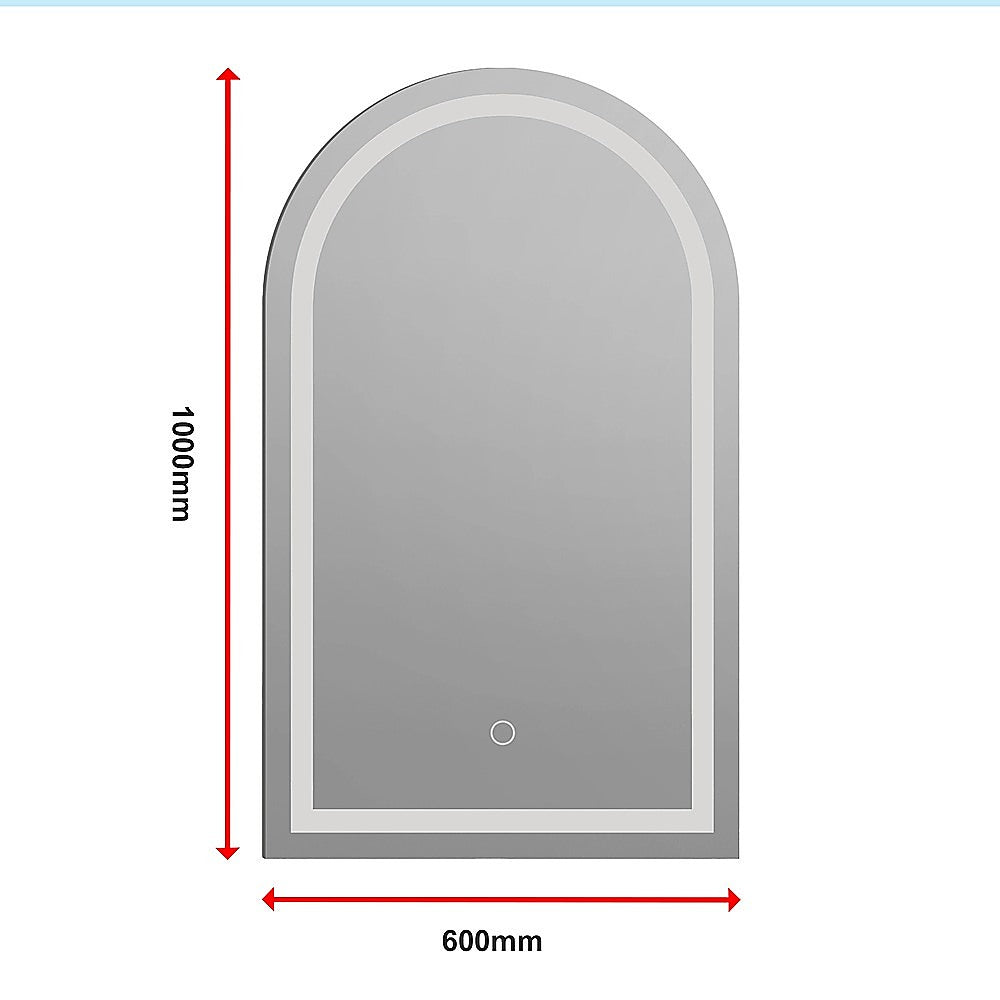Arched LED Wall Mirror Bathroom Mirrors Makeup Anti-fog 600mm x 1000mm V63-850381