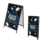 A-Frame Sign 60x90cm - Outdoor Sidewalk Steel Poster Board Display Stand V63-850391