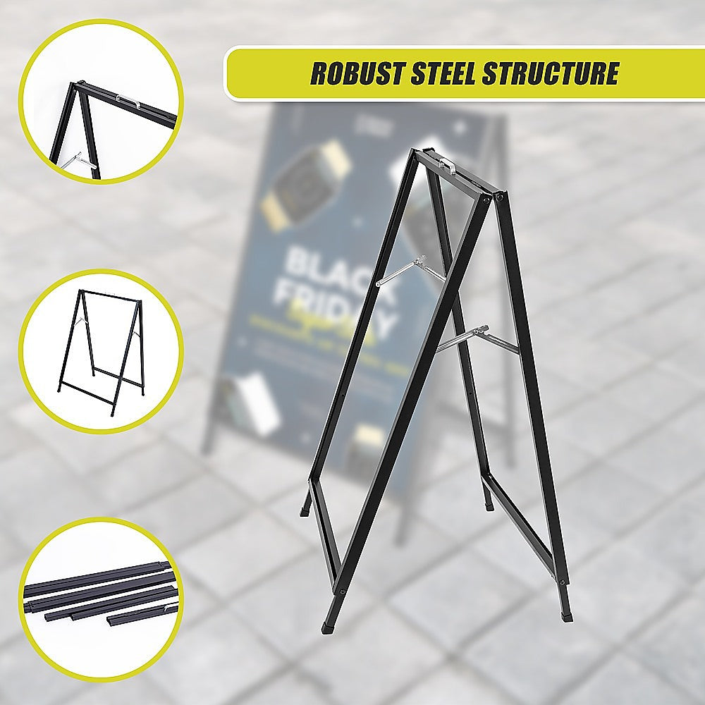 A-Frame Sign 60x90cm - Outdoor Sidewalk Steel Poster Board Display Stand V63-850391