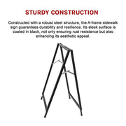 A-Frame Sign 60x90cm - Outdoor Sidewalk Steel Poster Board Display Stand V63-850391