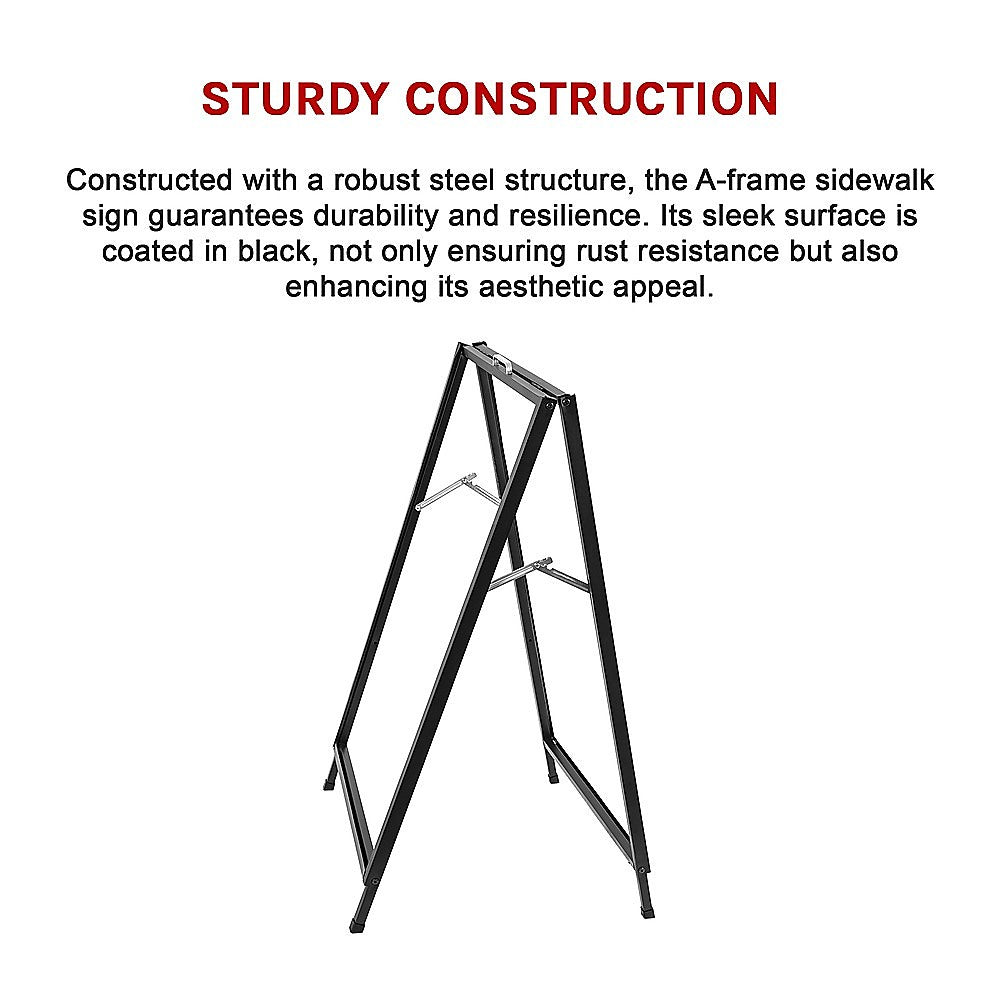 A-Frame Sign 60x90cm - Outdoor Sidewalk Steel Poster Board Display Stand V63-850391