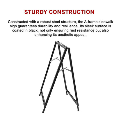 A-Frame Sign 60x90cm - Outdoor Sidewalk Steel Poster Board Display Stand V63-850391
