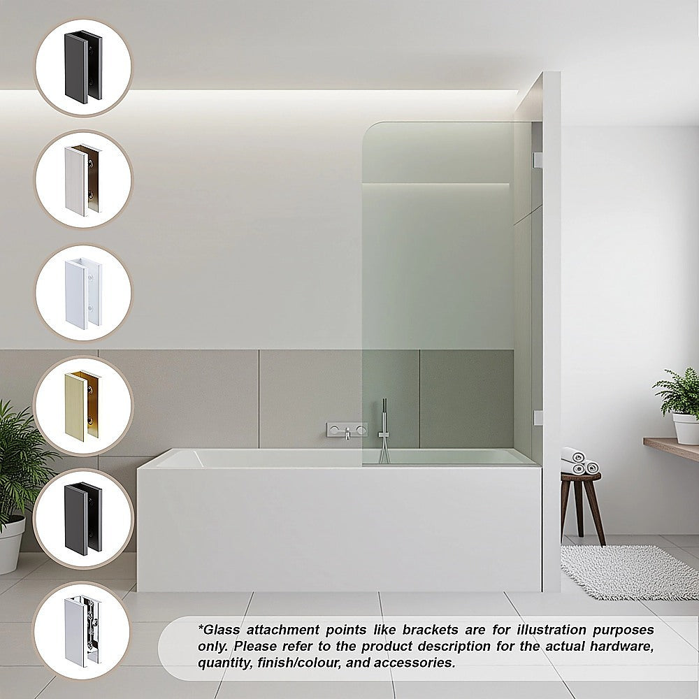70cm Frameless Glass Bath Screen with U-Brackets - Chrome V63-851411