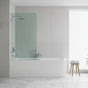 70cm Frameless Glass Bath Screen with U-Brackets - Black V63-851421