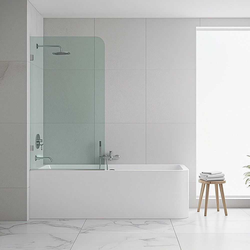 70cm Frameless Glass Bath Screen with U-Brackets - White V63-851441