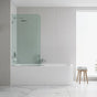 70cm Frameless Glass Bath Screen with F-Brackets - Black V63-851481