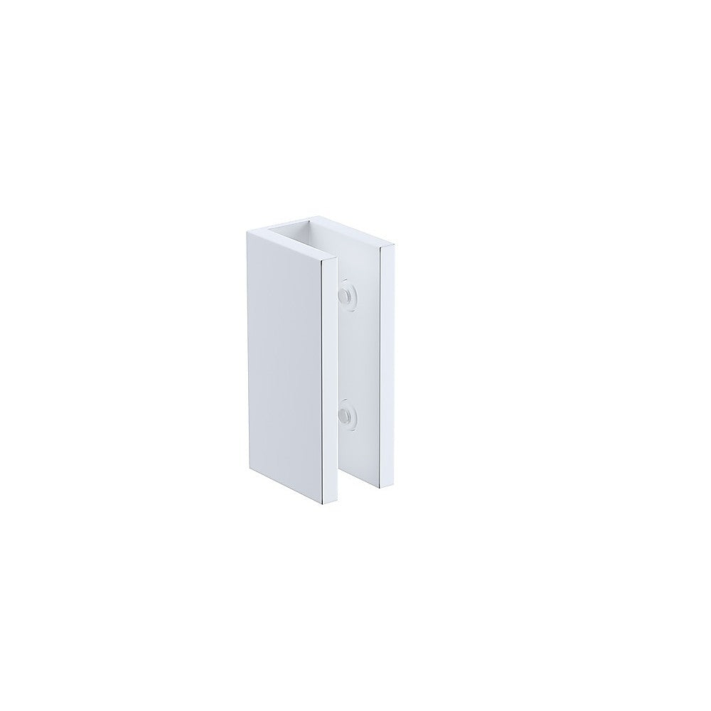 100cm Frameless Glass Bath Screen - Stainless Steel U-Brackets in White V63-851771