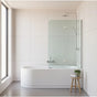 100cm Frameless Glass Bath Screen - Wall Channel with Stainless Steel Hinges in Black Finish V63-852351