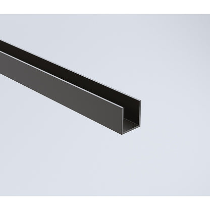 90cm Frameless Glass Bath Screen - Wall Channel with Brass Hinges in Black Finish V63-852531