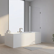 70cm Frameless Swing Bath Screen – Chrome Hardware with Brass hinge for Modern Bathrooms