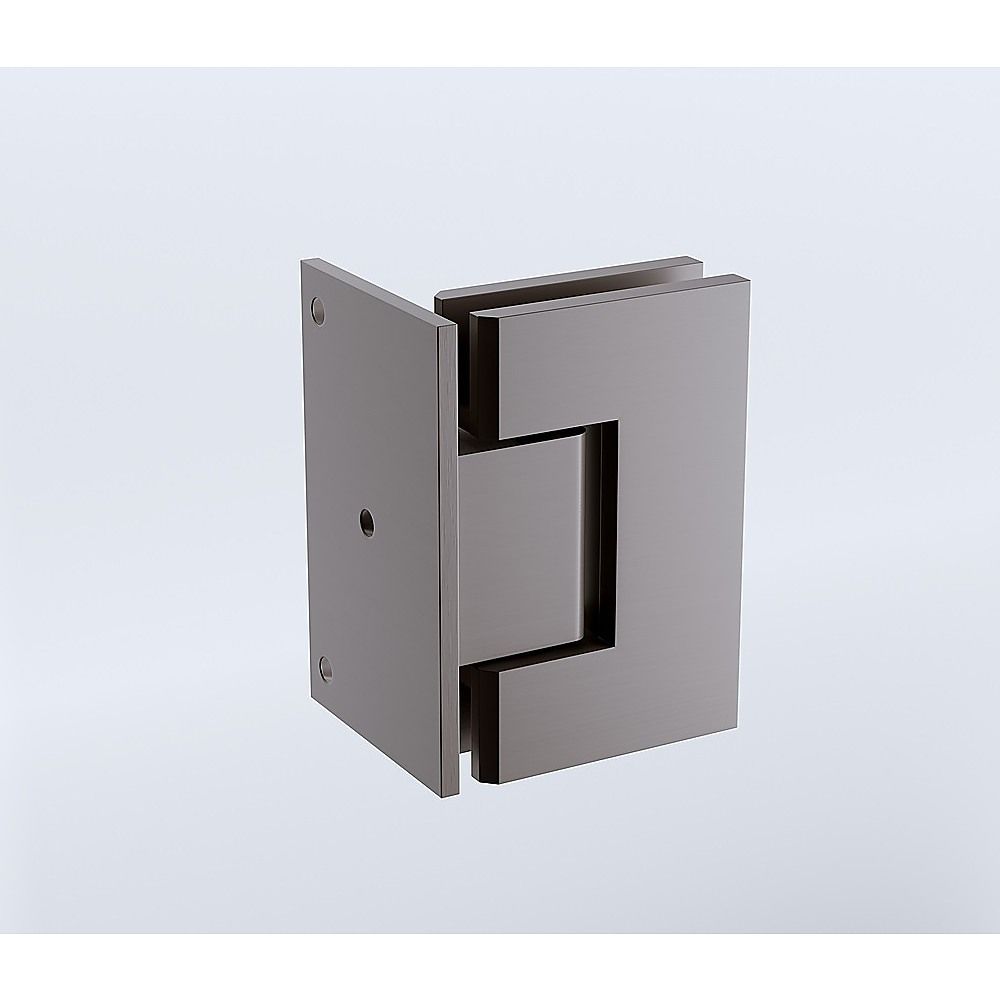 70cm Frameless Swing Bath Screen - Gunmetal Hardware with Brass hinge for Modern Bathrooms V63-852861