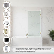 90cm Frameless Swing Bath Screen – Chrome Hardware with Brass hinge for Modern Bathrooms