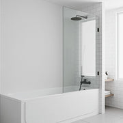 90cm Frameless Swing Bath Screen – Chrome Hardware with Brass hinge for Modern Bathrooms