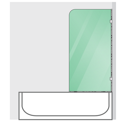 70cm Frameless Glass Bath Screen - Modern Wall Channel in Chrome for Stylish Bathroom Upgrade V63-852941