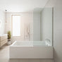 70cm Frameless Glass Bath Screen - Modern Wall Channel in Black for Stylish Bathroom Upgrade V63-852951