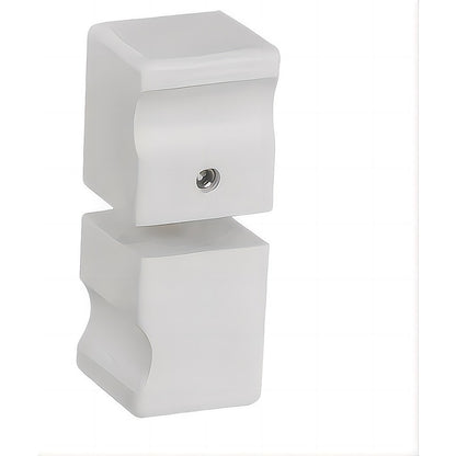 90cm Wall-to-Wall Frameless Shower Screen - White F-Brackets with SS Hinges & Square Knob Handle V63-853151
