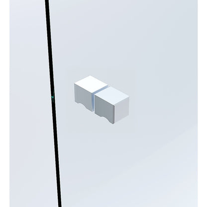 100cm Wall-to-Wall Frameless Shower Screen - White F-Brackets with SS Hinges & Square Knob Handle V63-853391