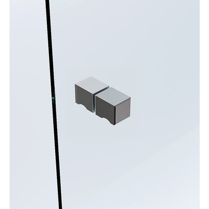 120cm Wall-to-Wall Frameless Shower Screen - Gunmetal U-Brackets and Floor U-Bracket with SS Hinges & Square V63-853941