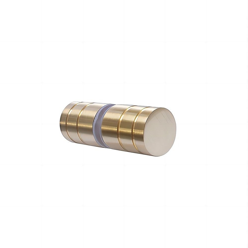 90cm Wall-to-Wall Frameless Shower Screen – Gold F-Brackets and Floor F-Bracket with SS Hinges & Round Knob Handle