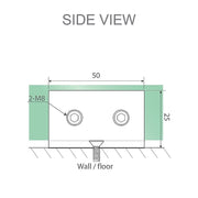 110cm Wall-to-Wall Frameless Shower Screen – Chrome U-Brackets with SS Hinges & Round Knob Handle