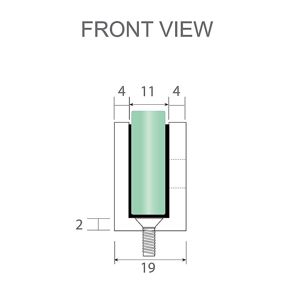 110cm Wall-to-Wall Frameless Shower Screen – Chrome U-Brackets and Floor U-Bracket with SS Hinges & Round Knob Handle