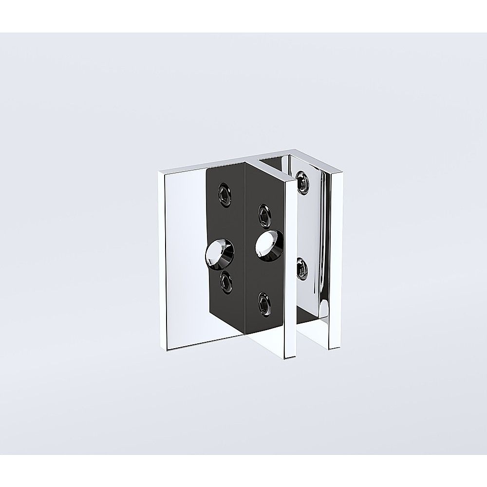 110cm Wall-to-Wall Frameless Shower Screen – Chrome F-Brackets with SS Hinges & Round Knob Handle