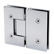 110cm Wall-to-Wall Frameless Shower Screen – Chrome F-Brackets with SS Hinges & Round Knob Handle