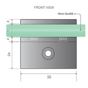 110cm Wall-to-Wall Frameless Shower Screen – Chrome F-Brackets and Floor F-Bracket with SS Hinges & Round Knob Handle