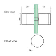 110cm Wall-to-Wall Frameless Shower Screen – Gold F-Brackets and Floor F-Bracket with SS Hinges & Round Knob Handle