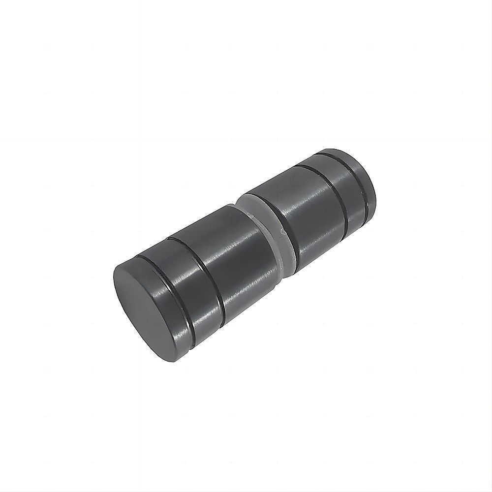 120cm Wall-to-Wall Frameless Shower Screen - Gunmetal F-Brackets and Floor F-Bracket with SS Hinges & Round V63-854921