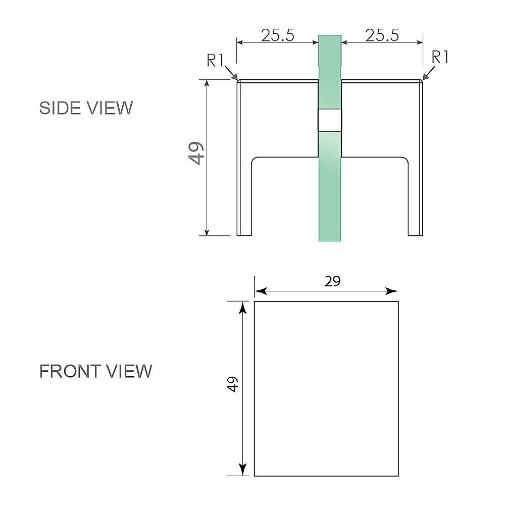 110cm Wall-to-Wall Frameless Shower Screen – Gold F-Brackets with SS Hinges & Square Double Pull Handle