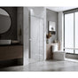 90cm Frameless Wall-to-Wall Shower Screen with Chrome U-Brackets , Brass Hinges & Square Knob Handle V63-855901