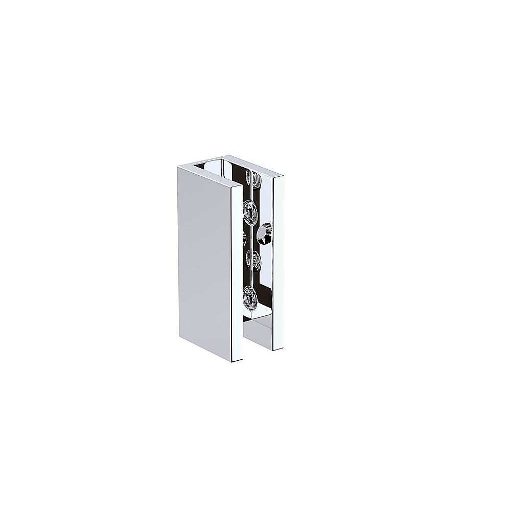 100cm Frameless Wall-to-Wall Shower Screen with Chrome U-Brackets and Floor U-Bracket, Brass Hinges & Square V63-856151