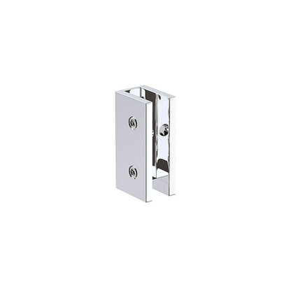 100cm Frameless Wall-to-Wall Shower Screen with Chrome U-Brackets and Floor U-Bracket, Brass Hinges & Round V63-857111
