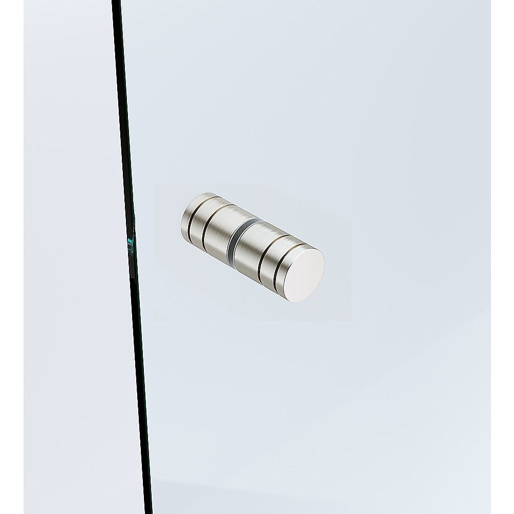 100cm Frameless Wall-to-Wall Shower Screen with Nickel F-Brackets , Brass Hinges & Round Knob Handle