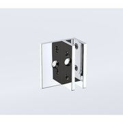 110cm Frameless Wall-to-Wall Shower Screen with Chrome F-Brackets and Floor F-Bracket, Brass Hinges & Round Knob Handle