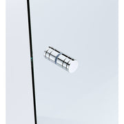 110cm Frameless Wall-to-Wall Shower Screen with Chrome F-Brackets and Floor F-Bracket, Brass Hinges & Round Knob Handle