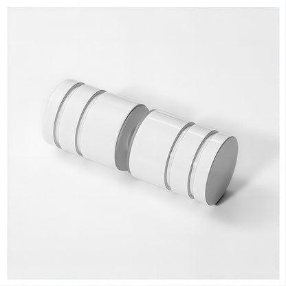 120cm Frameless Wall-to-Wall Shower Screen with White F-Brackets and Floor F-Bracket, Brass Hinges & Round V63-857731