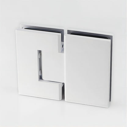 90cm Wall to Wall Frameless Shower Screen - White Wall Channel , SS Hinges & Square Double Pull Handle V63-859811