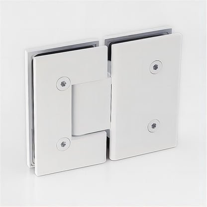 120cm Wall-to-Wall Frameless Shower Screen - White Wall Channel with Brass Hinges & Square Knob Handle V63-860661