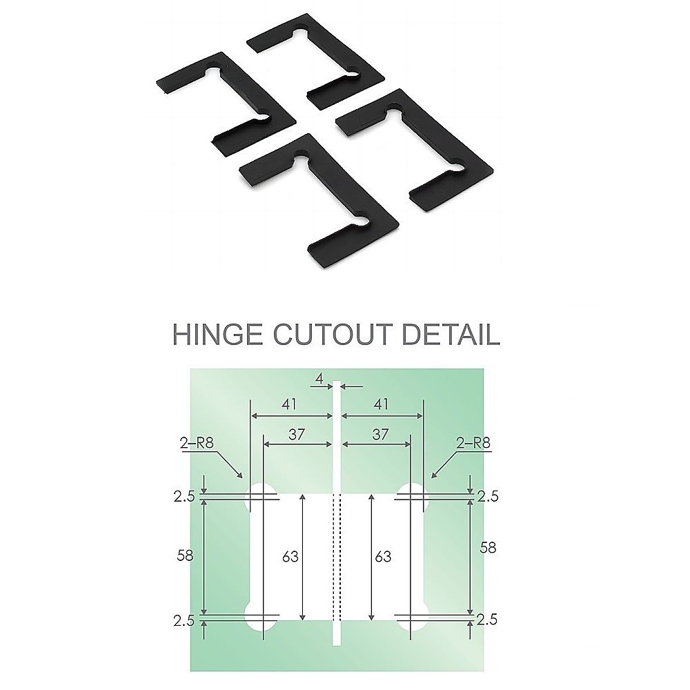 120x70cm Corner Frameless Shower Screen with Black F-Brackets and SS Hinges, Square Knob Handle V63-864621
