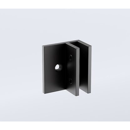 120x80cm Corner Frameless Shower Screen with Black Wall Channel and Floor F-Bracket and SS Hinges, Square V63-864871