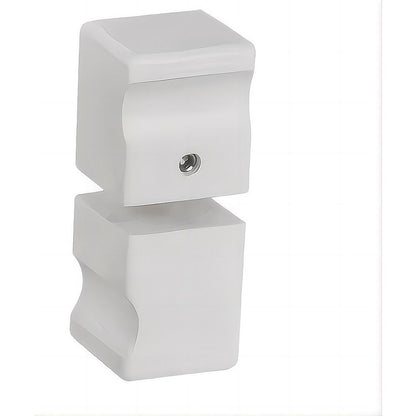 120x90cm Corner Frameless Shower Screen with White Wall Channel and Floor F-Bracket and SS Hinges, Square V63-865191