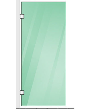 120x110cm Corner Frameless Shower Screen with Gold F-Brackets and SS Hinges, Square Knob Handle V63-865621