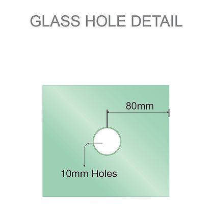 100x100cm Corner Frameless Shower Screen with Chrome Wall Channel and Floor F-Bracket and SS Hinges, Round V63-867471