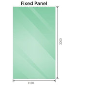 110x110cm Corner Frameless Shower Screen with Gold F-Brackets and SS Hinges, Round Knob Handle